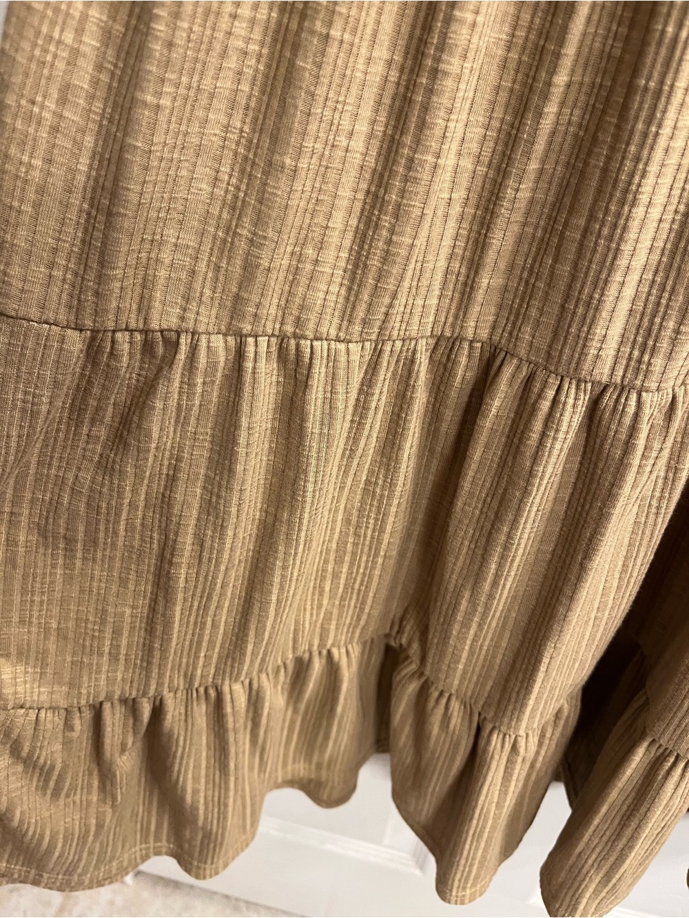 Very J Tan Ribbed Tiered Scoop Swing Dress - Picture 5 of 5